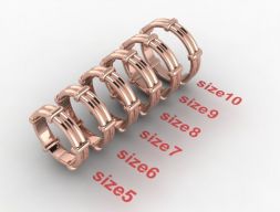 Модное кольцо в стиле веревки, смешанные размеры, 3D модель