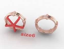 Кольцо Fashion Band Ring Size6 3D модель