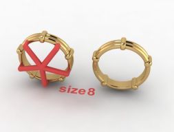 Кольцо Fashion Band Ring Size8 3D модель