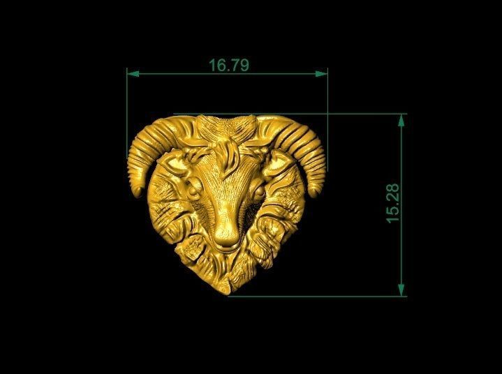 Золотая коза для подвесок и декора дома 3D модель