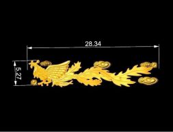 Золотой феникс для кольца часы браслет декор 3D модель