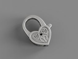 Замок-сердечко для золотых цепочек 3D модель