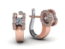 Серьги-сердечки с бриллиантами рай 119 3D модель