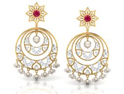 Серьги с жемчугом и рубином 3D модель