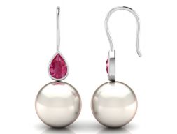 Рубиновая цветочная серьга 3D модель