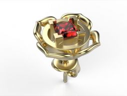 Квадратные серьги с камнями 3D модель