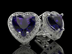 Серьги-гвоздики Hearts 2 3D модель