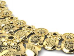 Красивый набор золотых ожерелий Готов к печати 3D модель