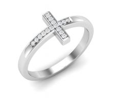 Ювелирное кольцо Cross Diamond для женщины 3D модель