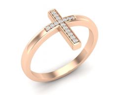 Ювелирное кольцо Cross Diamond для женщины 3D модель
