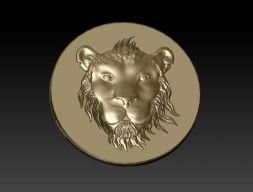 3D модель монеты с головой льва Цаво