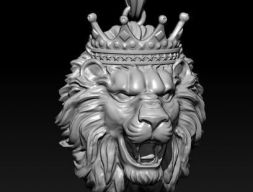 ожерелье льва с короной модель 3D печати