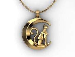 Подвеска Moon Cat 3D Bohemian 3D модель