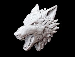 Голова волка 3D модель