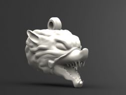 Брелок с головой волка 3D модель