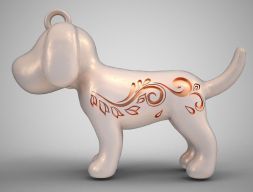 Узорчатое цветочное колье с собакой 3D модель