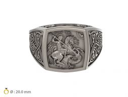 Кольцо с печатью N219 Saint George 3D модель
