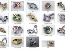 Коллекция- Массовая Микс-0002-3dm с камнями-18 Файлов 3D модель