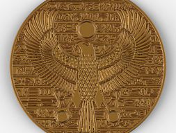Золотая монета с кулоном Horus Ancient Egypt 3D модель