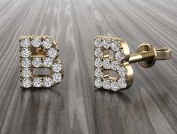 Ювелирная серьга с алфавитом B 3D модель