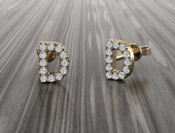 Ювелирная серьга с алфавитом D 3D модель