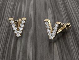 Ювелирная серьга с алфавитом V 3D модель