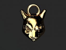 Кулон с мордой животного 3D модель