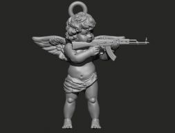 Ангелочек с подвеской AK47 3D модель
