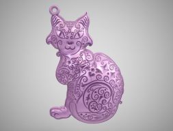 Подвеска с котом 3D модель