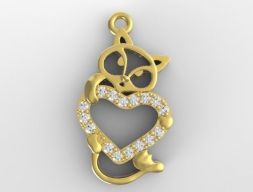 Кот с сердцем 3D модель