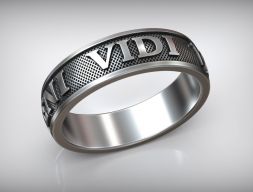 Кольцо с амулетом Цезаря Veni Vidi Vici 3D модель