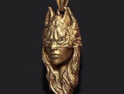 кулон девушка волк 3D модель
