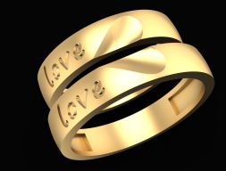 помолвочные кольца любовь и сердце 2512 3D модель