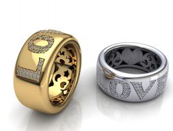 Модель Love Ring Band Pave для 3D-печати