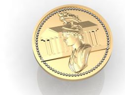 Кулон с греческой монетой, два варианта, модель для 3D-печати