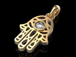 Hamsa Fatima Hand Charm Pendants Ожерелье Духовная защита 3D модель