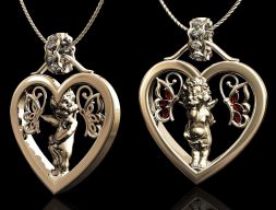 С Днем Святого Валентина с подвеской Амур 3D модель