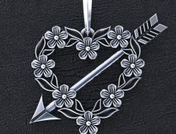 Кулон сердце с цветами 367 3D модель