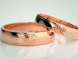 Помолвочное кольцо His and Her Plain Gold Couple Band 3dm stl детализировать 3D модель