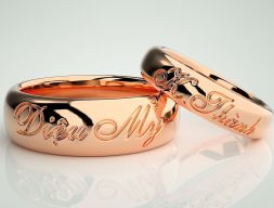 Помолвочное кольцо His and Her Plain Gold Couple Band 3dm stl детализировать 3D модель