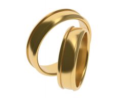 Простое помолвочное кольцо 21 65 SIZES 3D модель