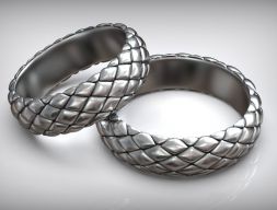 Помолвочное кольцо из кожи змеиной кобры 3D модель