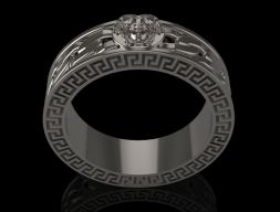 Кольцо Versace из кубинской цепочки 3D модель