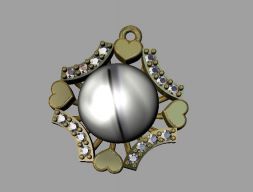 Кулон с жемчугом 3D модель