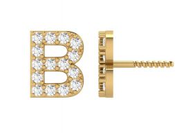 Серьги-гвоздики с буквами алфавита B 3D модель