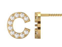 C Letter Alphabets Серьги-гвоздики 3D модель
