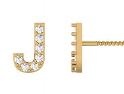 J Letter Alphabets Серьги-гвоздики 3D модель