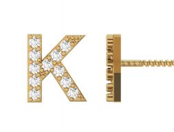 Серьги-гвоздики K Letter Alphabets 3D модель