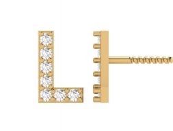 Серьги-гвоздики L Letter Alphabets 3D модель