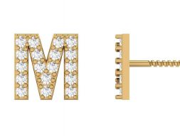 Серьги-гвоздики M Letter Alphabets 3D модель